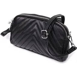 Сумка прошита трикутниками з натуральної шкіри Vintage 22х13х6,5 см sum0027518