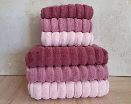 Набір турецьких махрових рушників Cestepe MicroCotton Premium 3 штуки 50x90 + 3 штуки 70х140 Ezgi 5 щільність 600 г/м2 - мініатюра 3