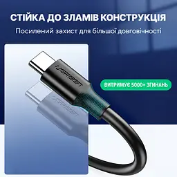 Кабель UGREEN US184 USB-A - USB-C USB 3.0 3 А 1,5 м чорний (20883) - мініатюра 5