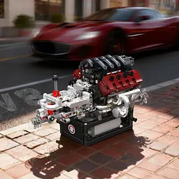 Конструктор двигун Mould King Gran Turismo S Maseratti V8 Engine  моторизований дитячий мотор 787 деталей - мініатюра 3