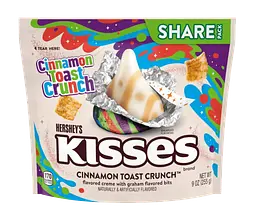 Шоколадні цукерки Hershey's Kisses Cinnamon Toast Crunch Flavored Candy 255г