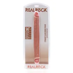 Двосторонній фалоімітатор RealRock Double Dong 14", 35.6 см (тілесний) - мініатюра 7
