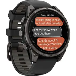 Смарт-годинник Garmin Fenix 8 Pro AMOLED Sapphire 47mm Carbon Gray DLC Titanium with Black/Pebble Gray Silicone Band (010-03198-01) [145042] - мініатюра 4