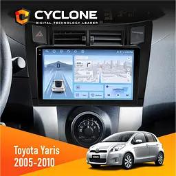 Штатна магнітола Toyota Yaris 2005-2010 Cyclone C9-012 4x64, DSP, 4G Cyclone (НФ-00008066)