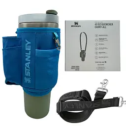 Чохол-сумка для термокухля Stanley Quencher 1,18 л (40 oz) з ремінцем і кишенями KT7001809 синього кольору