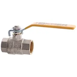Кран кульовий Koer KR.214.G - 1/2" FF Ггв Yellow, ручка "важіль" жовта KR0123