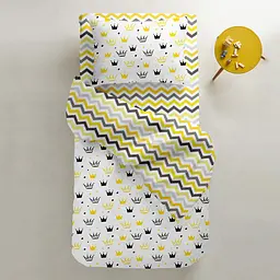Простирадло на резинці Cosas YELLOW ZIGZAG 80х160х20 см (ZigYellowGrey_80х160х20) - мініатюра 5