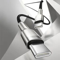 Дата кабель Baseus Cafule Metal Type-C to Type-C 100W (1m) (CATJK-C) Чорний - мініатюра 5