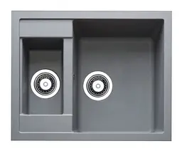 Кухонна мийка Adamant DUPLEX сіра 610x495x200 мм, з додатковою чашею 61 см - мініатюра 1