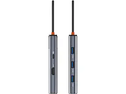 Мультипортовий адаптер ColorWay USB-C 100W Dark Grey (CW-HUB01) - мініатюра 5