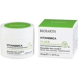 Скраб для обличчя Bioearth Vitaminica Vit ACE Gentle Kiwi Facial Peel з Ківі м'який відлущувальний 50 мл