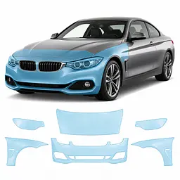 Антигравійна захисна бронеплівка за лекалами для BMW 4 Series F32 2013-2020 - передня частина авто (капот бампер фари крила)