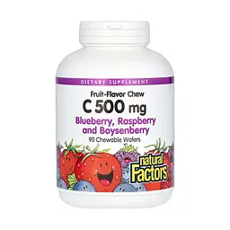 Вітамін C Natural Factors 500 мг - 90 таблеток, ягідний мікс, для імунітету