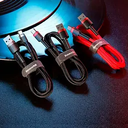 Кабель Baseus Cafule USB-A to USB-C 3m Red/Black (CATKLF-U91) [169554] - мініатюра 7