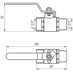 Кран кульовий прямий Q Professional 1/2″ ЗВ КР PN40 QP152 - мініатюра 4