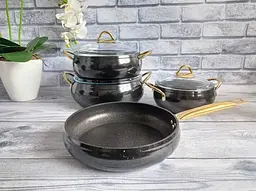 Набір посуду O.M.S. Collection 3040 Black 9 предметів - мініатюра 3