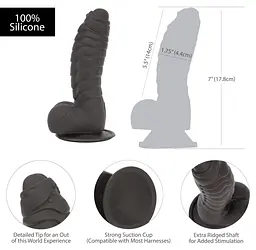 Фалоімітатор Addiction Ben 7 Dildo With Balls, 17.8 см + віброкуля в подарунок - мініатюра 4