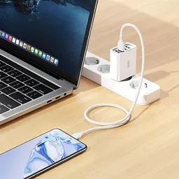 Зарядний пристрій — блок 4 порти USB — XO L100 fast charger зі швидким заряджанням QC3.0 - мініатюра 4