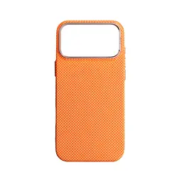 Карбоновый чехол для Apple iPhone 17 Pro Max, LikeCarbon2 SE MagCase, оранжевый, тонкий защитный чехол-панель из поликарбоната с магнитами N52, MagSafe, противоударный, совместим с беспроводной зарядкой, приподнятые края для защиты камеры