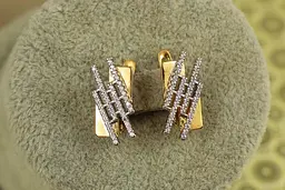 Сережки Xuping Jewelry Комбінаторіка з родієм 1,8 см золотисті