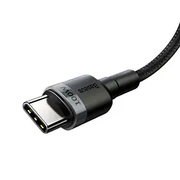 Кабель Baseus Cafule Metal USB-C to USB-C 100W 2m Gray/Black (CATKLF-ALG1) [75256] - мініатюра 3