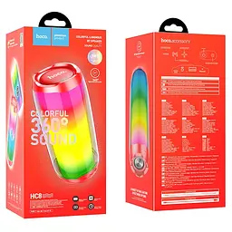 Портативна Bluetooth-колонка Hoco HC8 Pulsating colorful luminous wireless speaker Red - мініатюра 2