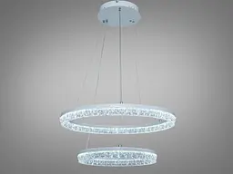 Підвісна LED-люстра Diasha MD78200/600+400WH, біла, 2 світлових кільця, Ø60 см, 85 W
