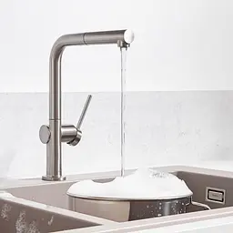 Змішувач Hansgrohe Talis M54 270 1jet кухонний з витяжним виливом 72808800 Stainless Steel Нержавіюча сталь - мініатюра 6