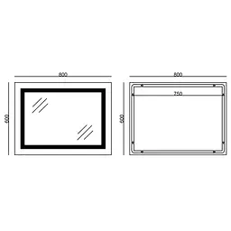 Дзеркало Mixxus Style MR13-80x60-Reverse (LED Touch, антизапотівання, димер, регулювання яскравості) MI6666 - мініатюра 4