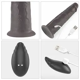 Вібратор Lovetoy Dual-Layered Silicone Nature Cock 8.0'' 20.5 см (чорний) - мініатюра 17
