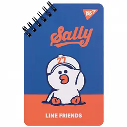 Блокнот Yes Line Friends Sally 9.5х14.5 см подвійна cпіраль 60 аркушів у лінію (151756)