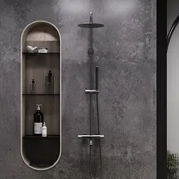 Душова система з термостатом і виливом Damixa Scandinavian Pure black 936810300 - мініатюра 3