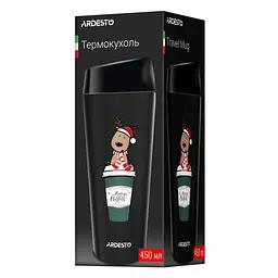 Термочашка Ardesto Сoffee Time Reindeer AR2645RN 450 мл чорна - мініатюра 6