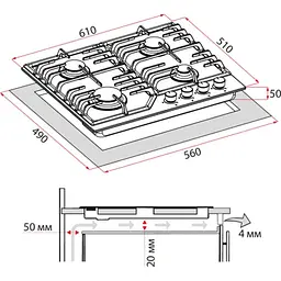 Варильна поверхня Perfelli HGG 61494 WH - мініатюра 6