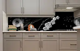 Вініловий кухонний фартух Кульбаба Конвалія наклейка ПВХ Квіти Чорно-білий Happy Pocket Z181690 - мініатюра 5