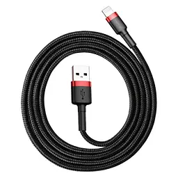 Кабель для зарядки айфону Baseus Cafule USB to Lightning 2 метри 1.5A плетений червоно-чорний