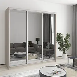 Шафа-купе тридверна MebelStar Комбо AL 3 Дзеркала 200x45x240 см Кашемір (MBS-1715)