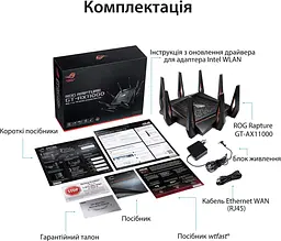 ASUS Маршрутизатор GT-AX11000 AX11000, 4xGE LAN, 1xGE WAN, 2xUSB3.1, MESH, EU-UK - мініатюра 3