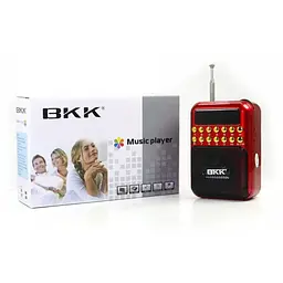 Радіоприймач на акумуляторі переносне радіо червоне з FM USB MicroSD BKK B872 - мініатюра 5