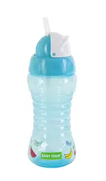 Поїльник для подорожей Baby Team з трубочкою 10+ міс. 300 мл блакитний (5005_блакитний) - мініатюра 2