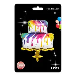 Фольгована кулька Mcolour Balloon Торт з Золотою Підставкою 60x87см наповнення повітрям або гелієм для тематичних вечірок - мініатюра 3
