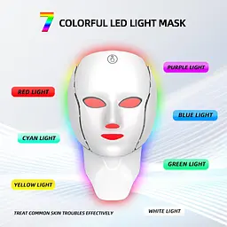 Професійна LED маска для обличчя та шиї з фототерапією, ефектом ліфтингу та омолодженням (Білий) - мініатюра 2