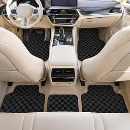 Комплект автомобільних килимків Solve шахматного дизайну чорний 5 шт. (KT8001405) - мініатюра 8