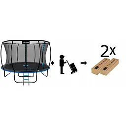 Батут із внутрішньою сіткою THUNDER Inside Ultra 12FT 374 см Black/Blue - мініатюра 11