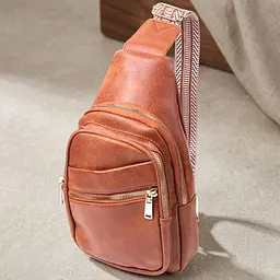 Практична жіноча сумка з однією лямкою через плече з екошкіри Vintage 22758 руда
