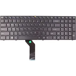Клавіатура для ноутбука Clevo N850HC чорна, чорний фрейм, підсвічування (KB315475)