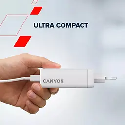Зарядний пристрій Canyon CU140ACC GaN 150 Вт 3xPD 1xQC EU білий (CNS-CUW140ACC) - мініатюра 10