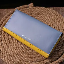 Місткий жіночий гаманець комбі двох кольорів Серце Grande Pelle 16740 жовто-блакитний - мініатюра 10