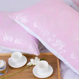 Подушка пухова MirSon Karmen №1808 Bio-Pink пружна пух 90% 70х70 см біло-рожева (2200003012019) - мініатюра 9