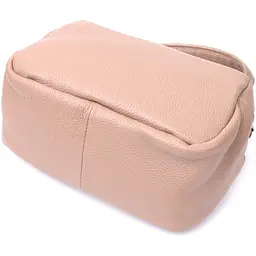 Прямокутна сумка для жінок на два відділення з натуральної шкіри Vintage 22345 бежева - мініатюра 6